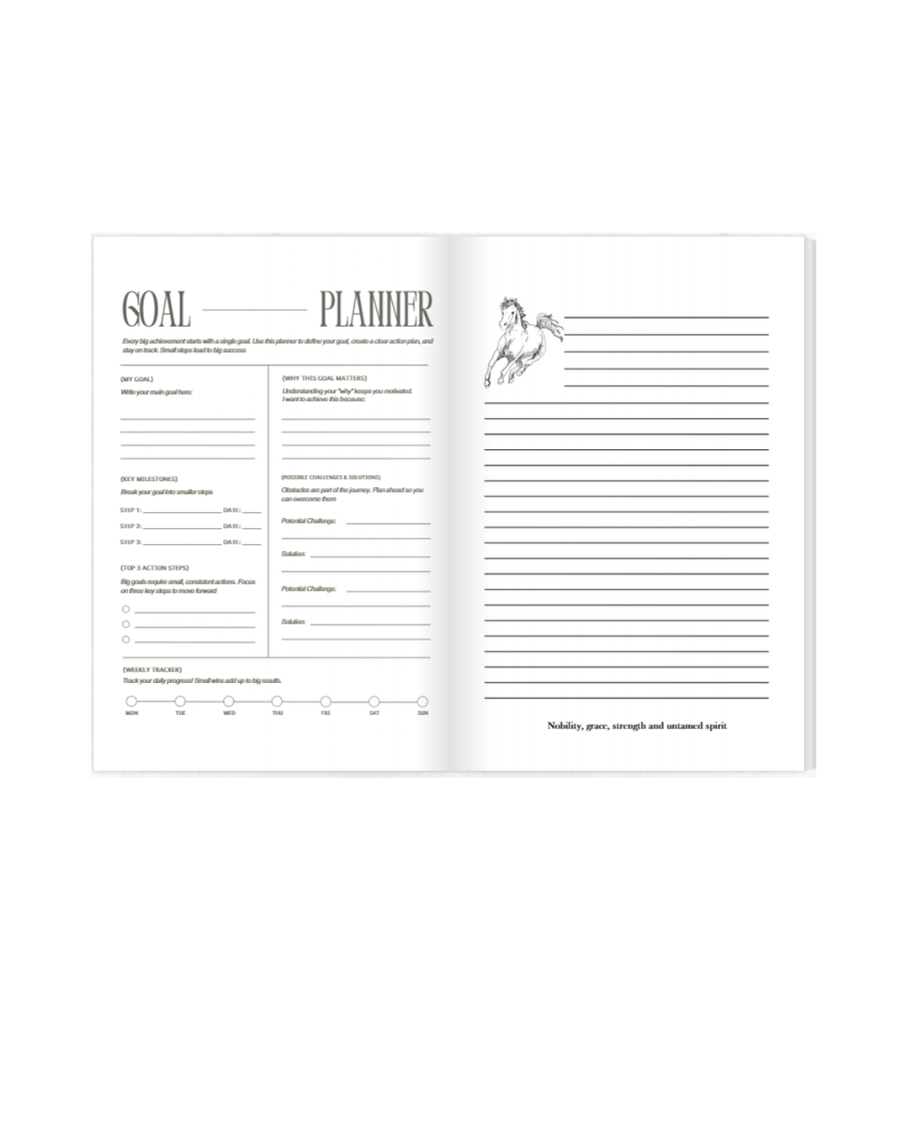 Year of the Horse Guided Manifestation Journal: Guided Weekly Check-Ins, Vision Board Templates & Motivational Quotes