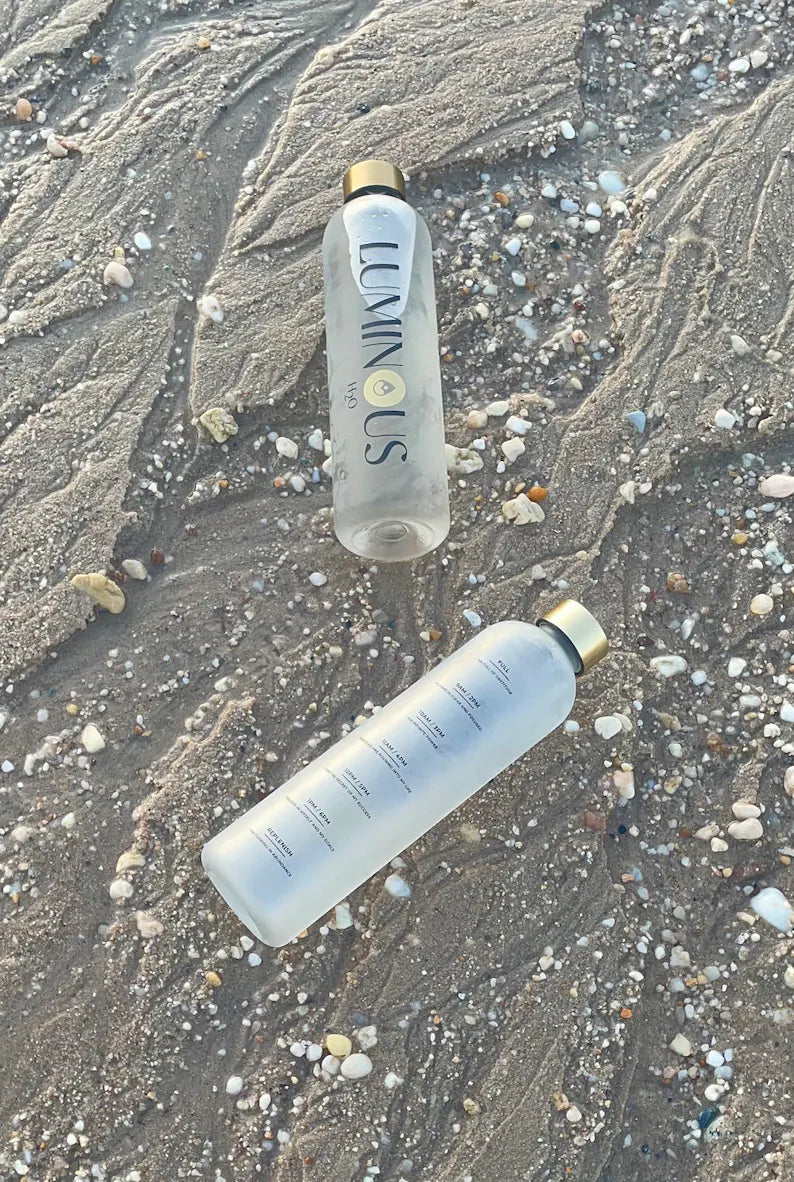 Motivational Affirmation Water Bottle with Time Markers | Luminous Glo